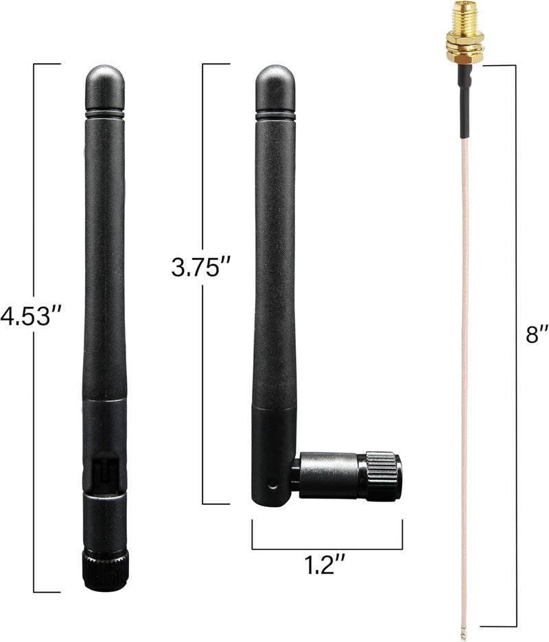 Rydocyee WiFi Bluetooth Antenna 2 Pack & Pigtail 2 Pack, 5Ghz 2.4Ghz WiFi Card Antenna 3dBi, 8-Inch RP SMA-Female to IPEX1/UFL Cable, for Mini PCIe Network Cards and Routers - Image 5